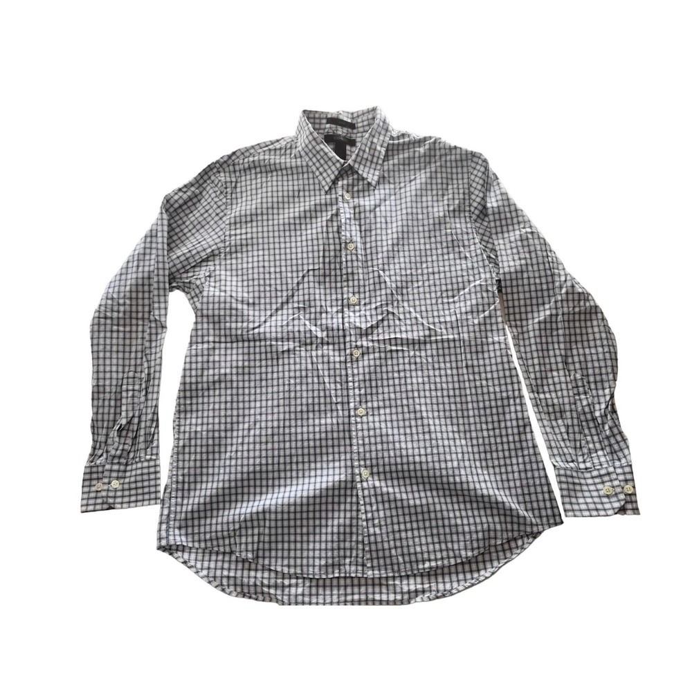 Express Button Up‎ Shirt Men Sz XL Stretch Blue And White Long Sleeve Workwear